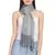 Grey & Black Woven Geometric Viscose Rayon Stole