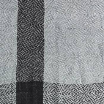 Grey & Black Woven Geometric Viscose Rayon Stole 5