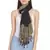 Black & Pastel Yellow Woven Geometric Viscose Rayon Stole