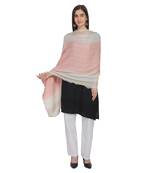 Peach & Ivory Woven Viscose Rayon Blended Shawl