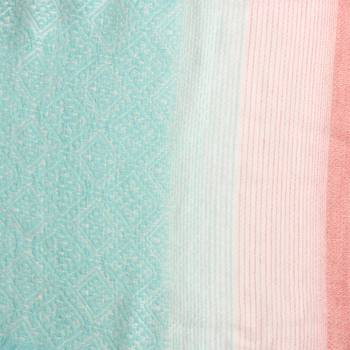 Sea Green & Peach Woven Viscose Rayon Blended Shawl 3