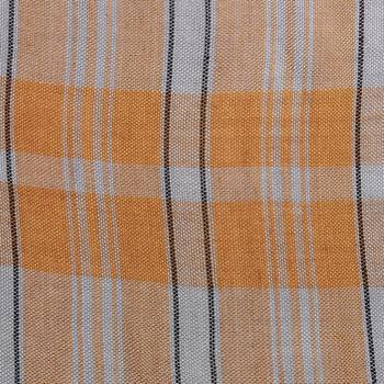 Light Grey & Mustard Woven Checkered Viscose Rayon Square Scarf 5