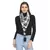 Black & White Woven Arabic Viscose Rayon Square Scarf
