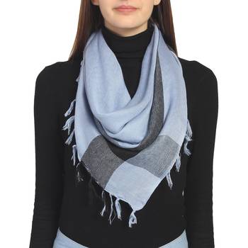 Blue & Black Woven Dobby Viscose Rayon Square Scarf 3