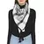 Black & White Woven Polyester Square Scarf