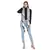 Black & White Woven Polyester Square Scarf
