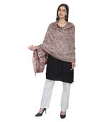 White & Multi Woolen Woven Paisley Shawl