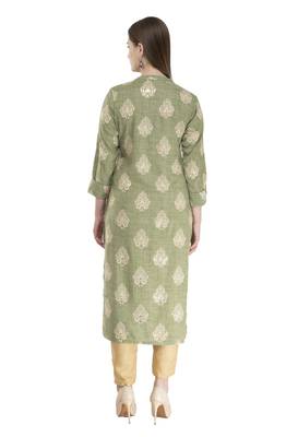 light green womens rayon straight kurta KD18C 2