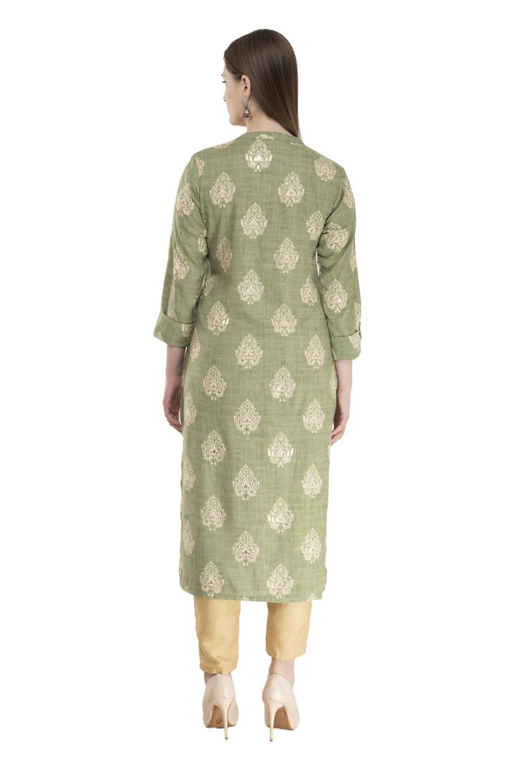 light green womens rayon straight kurta KD18C