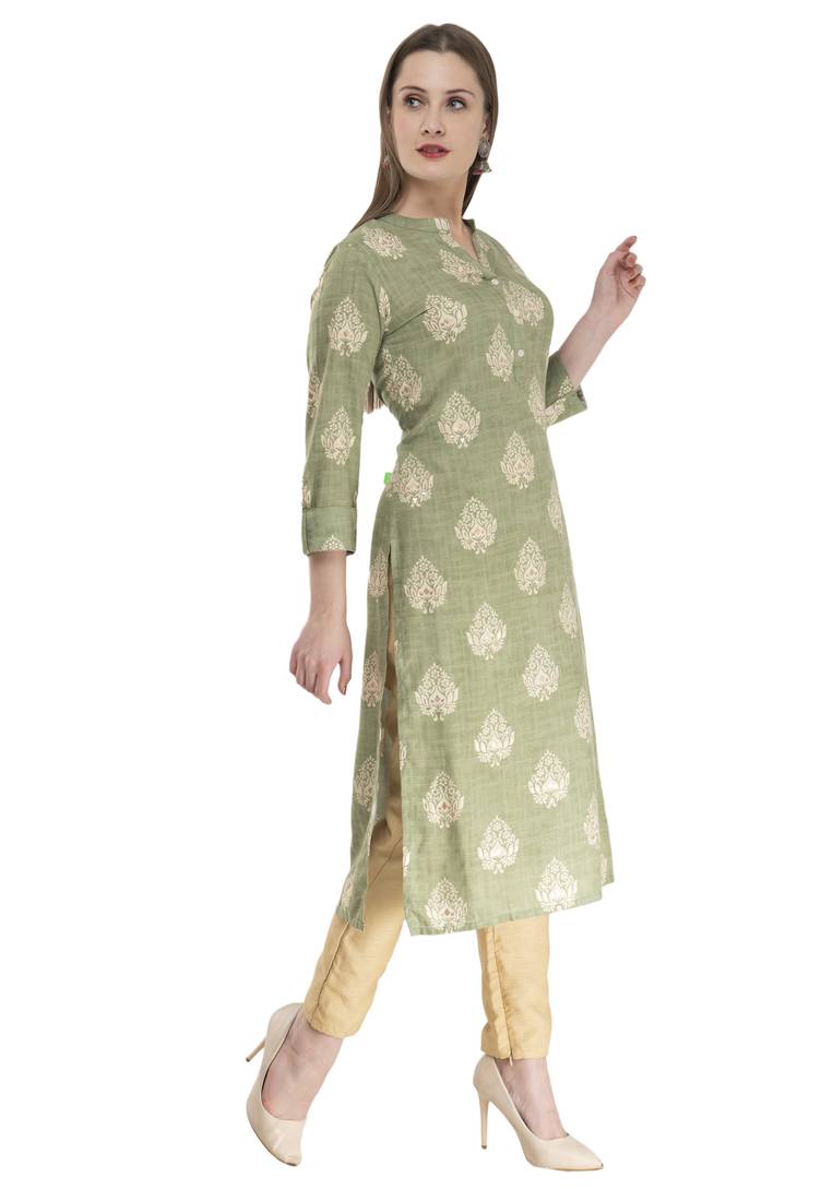 light green womens rayon straight kurta KD18C