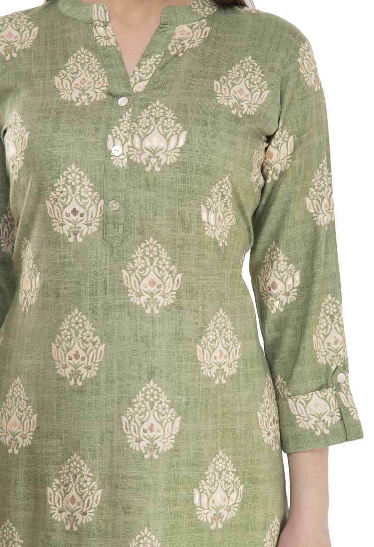 light green womens rayon straight kurta KD18C