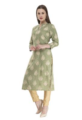 light green womens rayon straight kurta KD18C 5