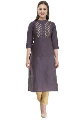 Lavender womens rayon straight kurta LG300 1