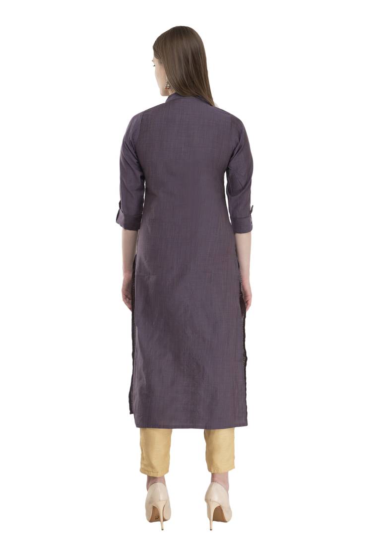 Lavender womens rayon straight kurta LG300