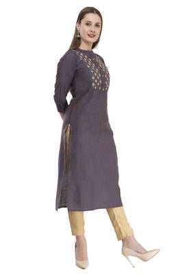 Lavender womens rayon straight kurta LG300 3
