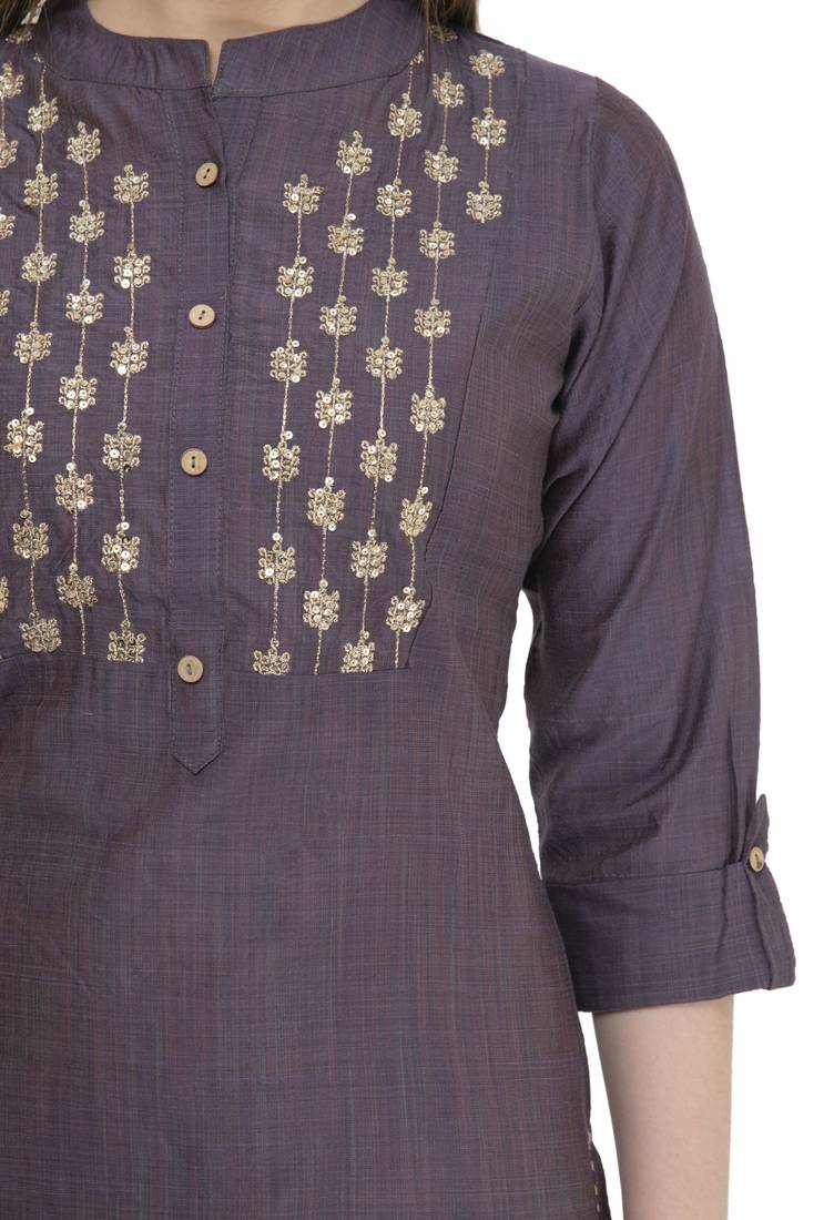 Lavender womens rayon straight kurta LG300