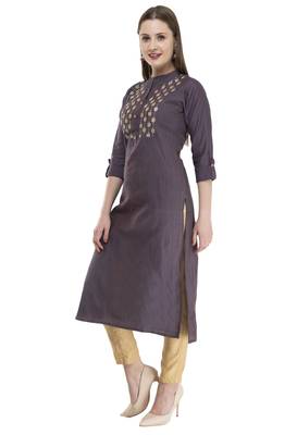 Lavender womens rayon straight kurta LG300 5