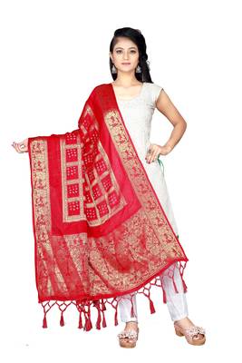 red BANDHANI BANDHEJ DUPATTA 1