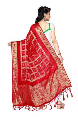 red BANDHANI BANDHEJ DUPATTA 2