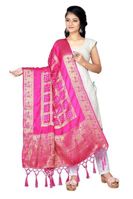 pink BANDHANI BANDHEJ DUPATTA 1