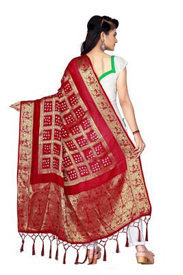 maroon BANDHANI BANDHEJ DUPATTA 2