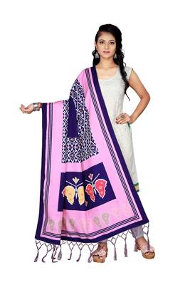 pink DESINGER PRINTED REYON COTTON DUPATTA 1