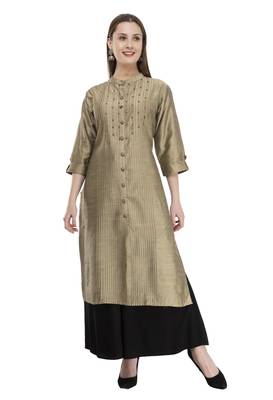 gold Womens Embroidered polly silk LG301 1