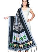 black DESINGER PRINTED REYON COTTON DUPATTA