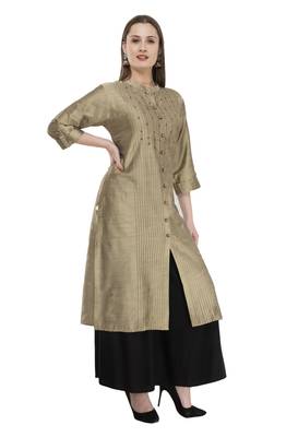 gold Womens Embroidered polly silk LG301 3