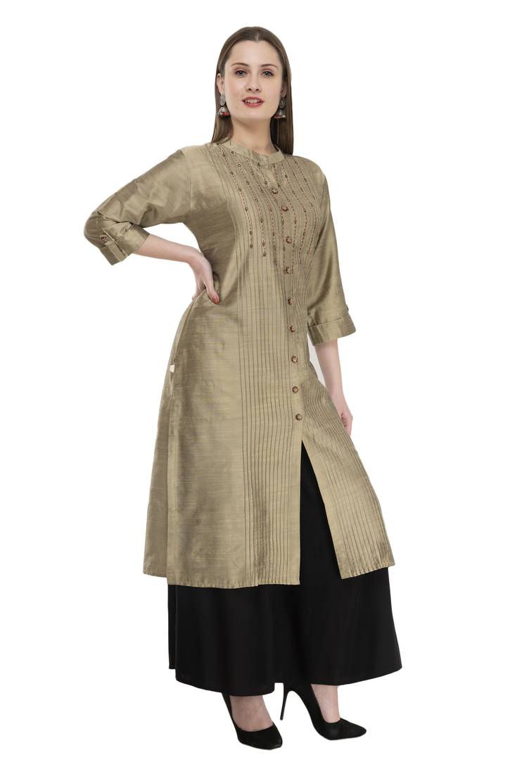 gold Womens Embroidered polly silk LG301