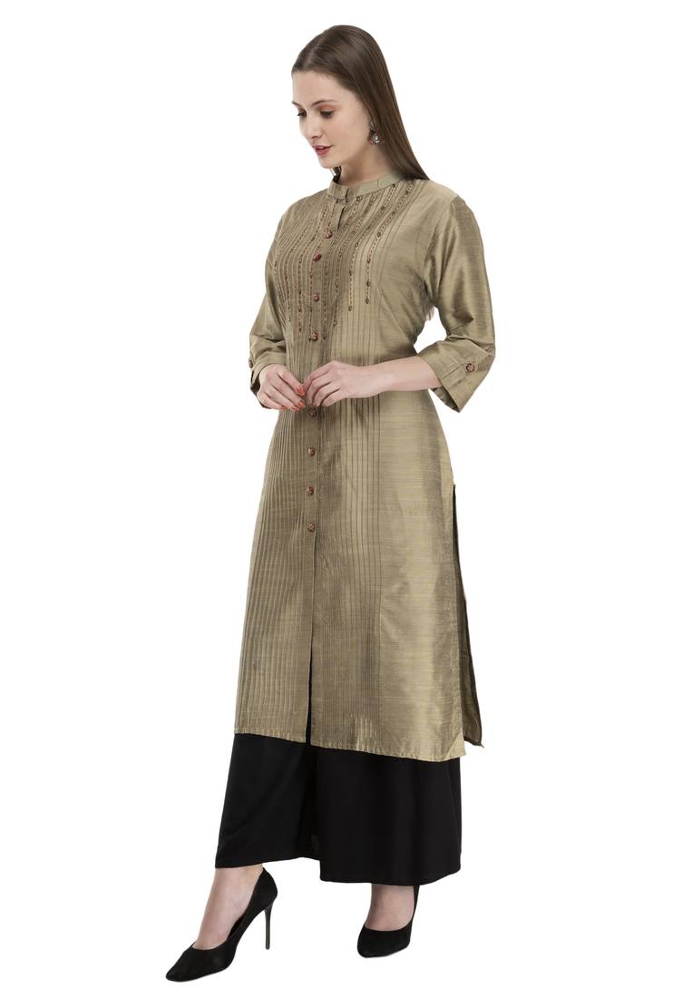 gold Womens Embroidered polly silk LG301