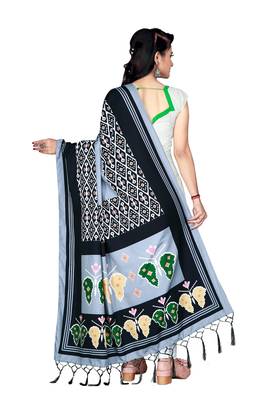 black DESINGER PRINTED REYON COTTON DUPATTA 2