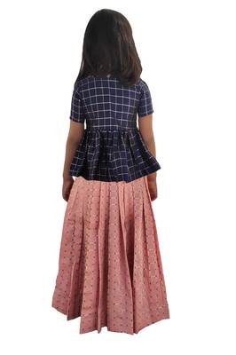 Kids Blue Top And Pink Lehenga Choli 2