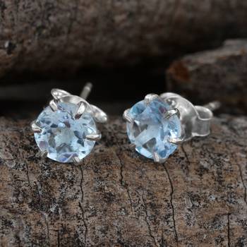 Blue Topaz   Studs 2