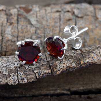 Maroon Garnet Studs 2