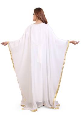 white moroccan islamic dubai kaftan farasha zari and stone work dress 5