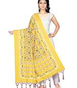 yellow PATOLA PRINTED RETON COTTON DUPATTA