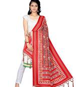 red PATOLA PRINTED RETON COTTON DUPATTA