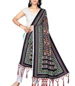 black PATOLA PRINTED RETON COTTON DUPATTA