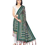 green PATOLA PRINTED RETON COTTON DUPATTA