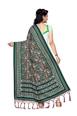 green PATOLA PRINTED RETON COTTON DUPATTA 2