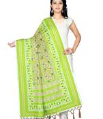 green PATOLA PRINTED RETON COTTON DUPATTA