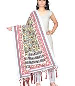 white PATOLA PRINTED RETON COTTON DUPATTA