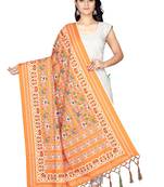 orange PATOLA PRINTED RETON COTTON DUPATTA
