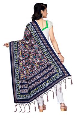 blue PATOLA PRINTED RETON COTTON DUPATTA 2
