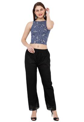 Women's Blue Sleeveless Back Zip Casual Readymade Saree Blouse 4