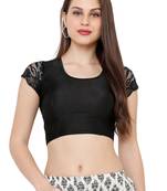 Women's Black Casual Stretchable Readymade Saree Blouse
