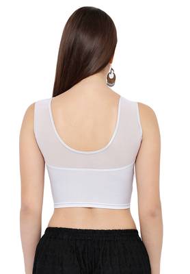 Women's Silver Sweetheart Yoke Stretchable Casual Readymade Saree Blouse 2