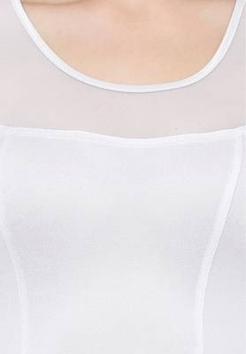Women's Silver Yoke Net Stretchable Back Zip Readymade Saree Blouse 5