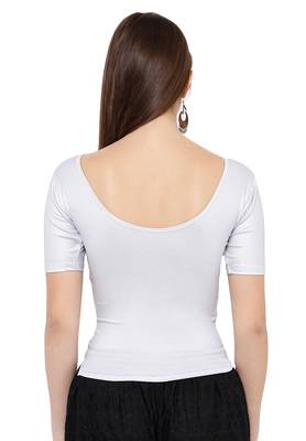 Women's Silver Long Casual Stretchable Readymade Saree Blouse 2